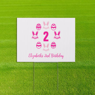 Pink Easter 2nd Birthday Sign