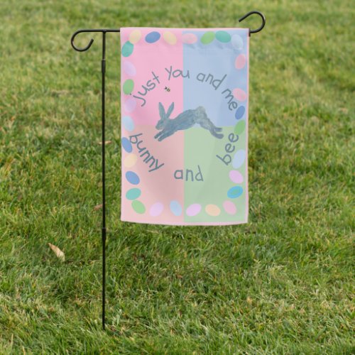 Pink Easter Blue Bunny Rabbit Poem  Garden Flag