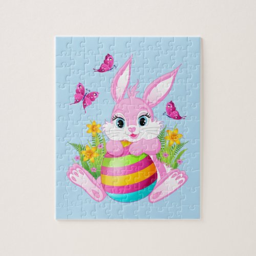 Pink Easter Bunny 100 Puzzle