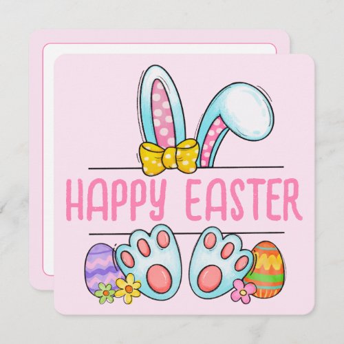 Pink Easter Bunny Ears and Feet Personalized
