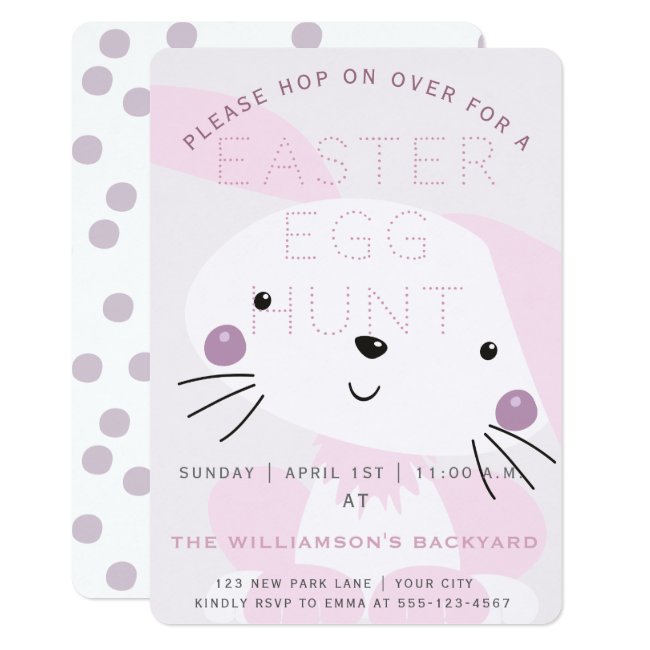 Pink Easter Bunny | Easter Egg Hunt Invitation