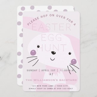 Pink Easter Bunny | Easter Egg Hunt Invitation