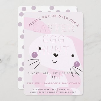 Pink Easter Bunny | Easter Egg Hunt Invitation
