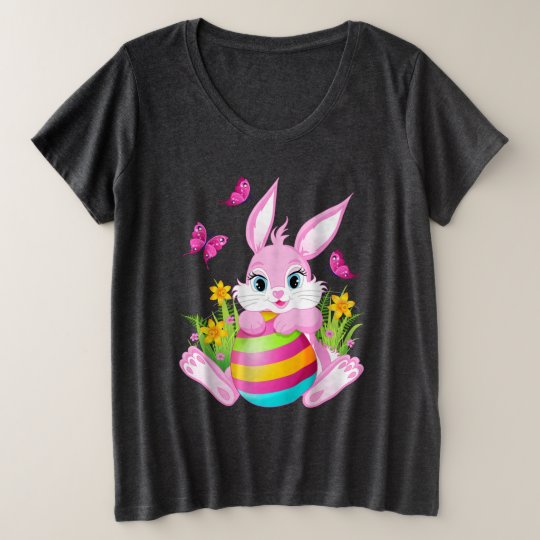 Pink Easter Bunny Plus-Size T-Shirt | Zazzle.com