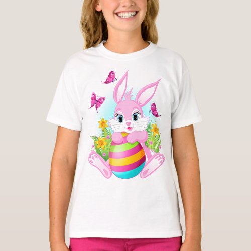 Pink Easter Bunny T_Shirt