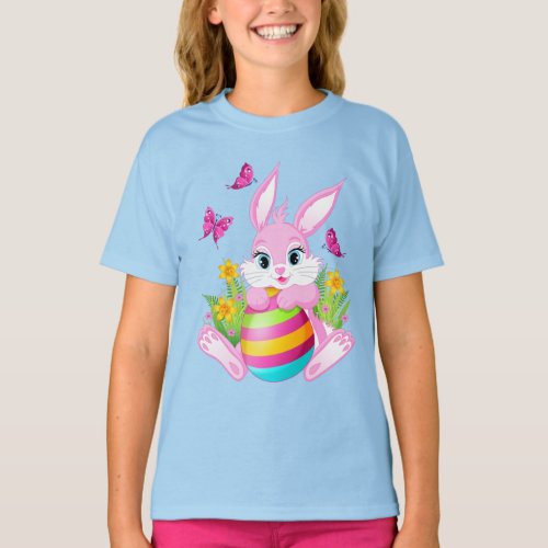 Pink Easter Bunny T_Shirt