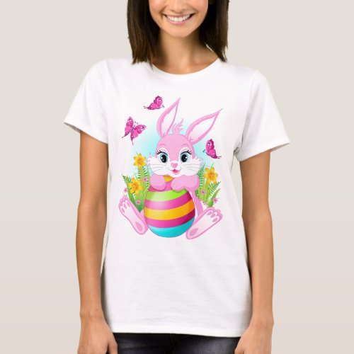 Pink Easter Bunny T_Shirt