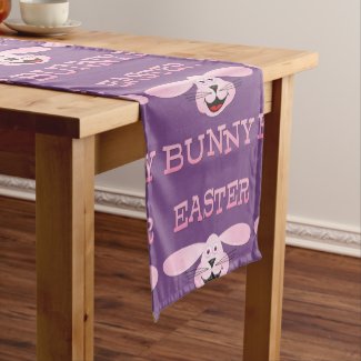 Pink Easter Bunny Table Runner