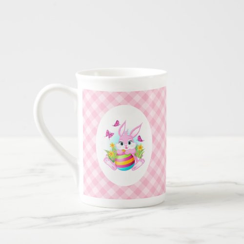 Pink Easter Bunny Tea Cup
