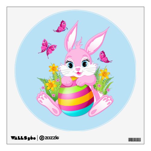 Pink Easter Bunny Wall Decal