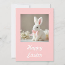 Pink Easter Card with Bunny