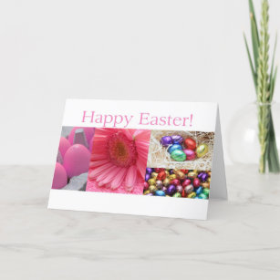 Pink Easter Collage Holiday Card