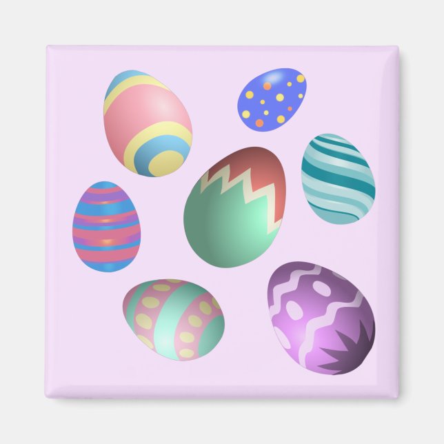 Pink Easter Egg Easter Party Egg Hunt Pastel Cute Magnet (Front)