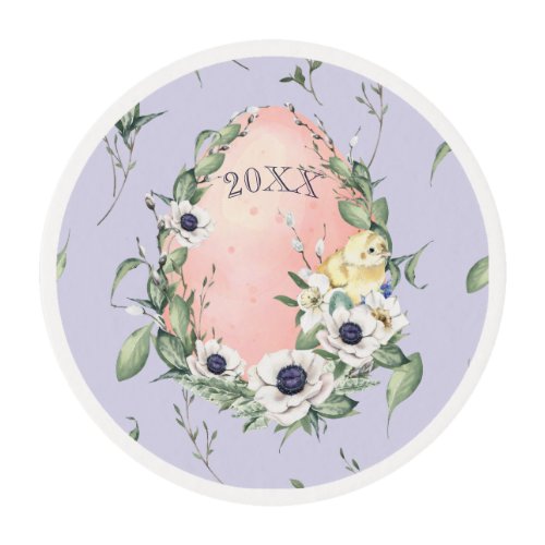 Pink Easter Egg Floral Spring Watercolor Edible Fr Edible Frosting Rounds