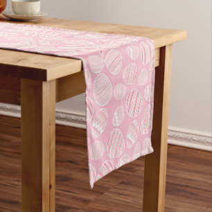 Pink Easter Eggs Pattern   Holidays Short Table Runner
