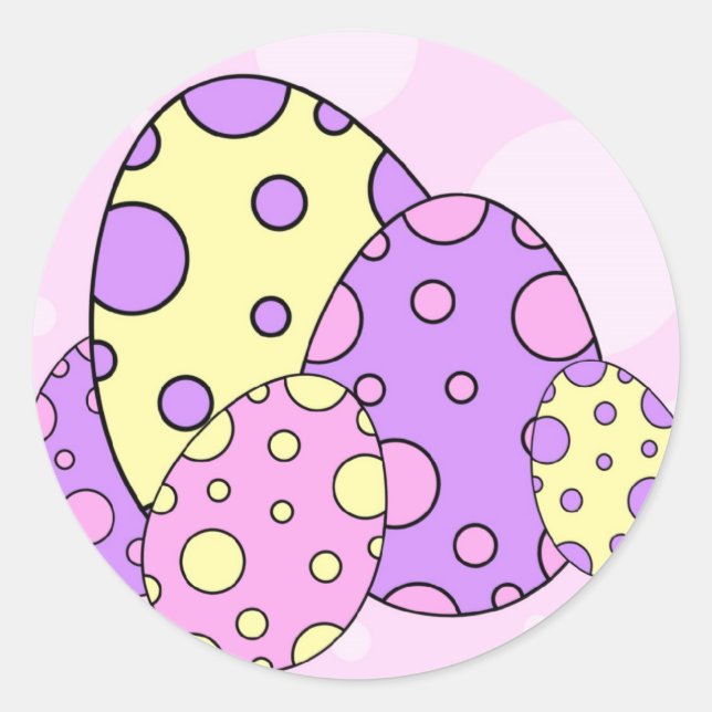 Pink Easter Eggs Stickers (Front)