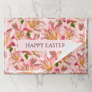 Pink Easter Lily Random Pattern Floral Photohraphy Paper Pad