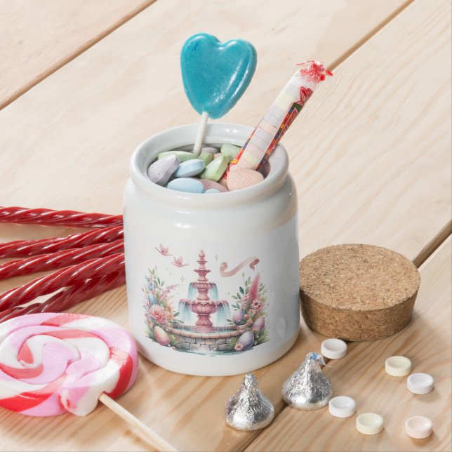 Pink Easter Water Fountain Candy Jar (In Situ)