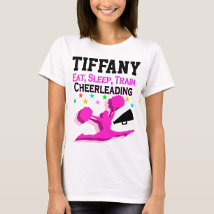 PINK EAT SLEEP CHEER PERSONALIZED T SHIRT