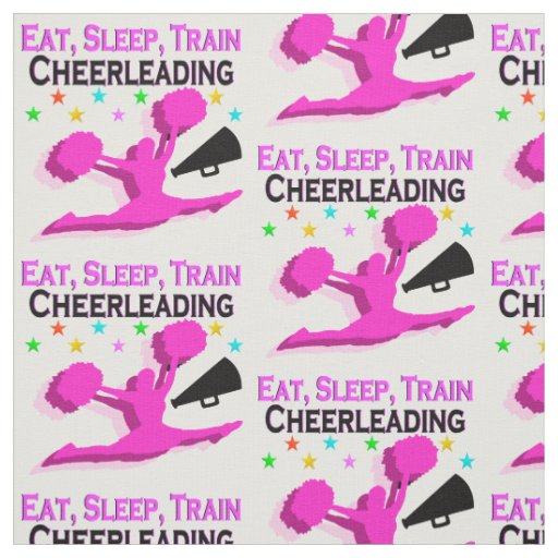 PINK EAT SLEEP TRAIN CHEERLEADING FABRIC
