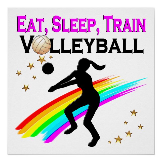 PINK EAT, SLEEP, TRAIN VOLLEYBALL POSTER (Front)