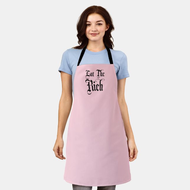 Pink Eat The Rich Apron (Worn)