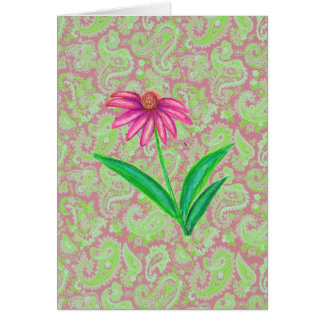 PINK ECHINACEA PAISLEY CARDS