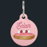 Pink Eclair French Choux Pastry Baking Patisserie Pet ID Tag<br><div class="desc">Design features an original marker illustration of a choux pastry eclair,  topped with pink fondant,  raspberries,  and buttercream. Ideal for your favorite baker,  foodie,  pastry chef,  or lover of French patisserie.</div>