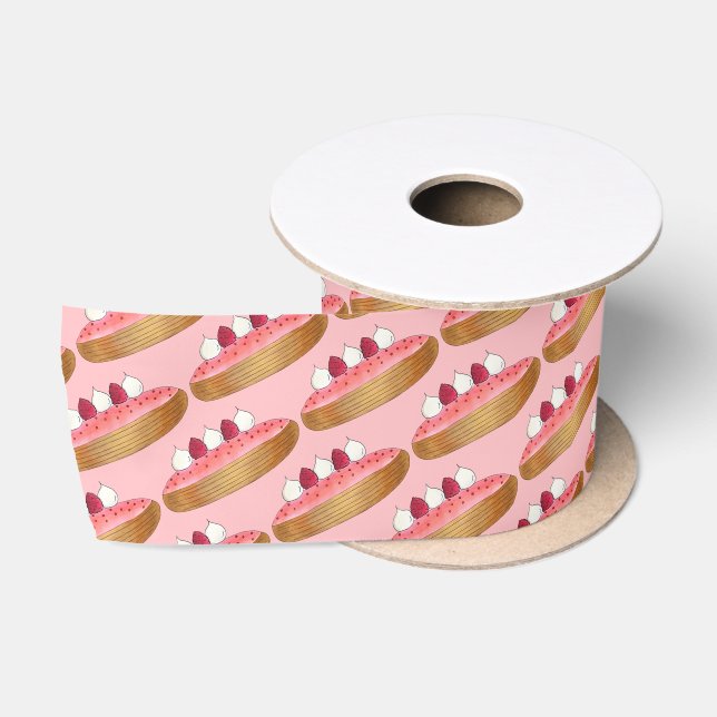 Pink Eclair French Choux Pastry Baking Patisserie Satin Ribbon (Spool)