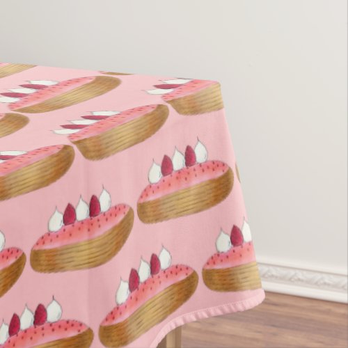 Pink Eclair French Choux Pastry Baking Patisserie Tablecloth