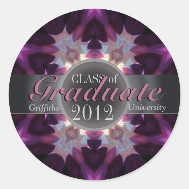 Pink Eclipse Star Award Graduation Gift Sticker (Front)