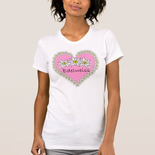 Pink Edelweiss Octoberfest Heart T_Shirt