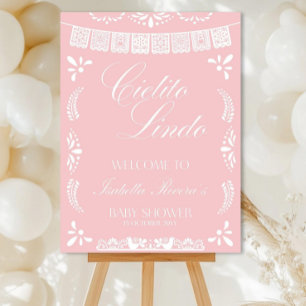Pink Editable Cielito Lindo Baby Shower Sign