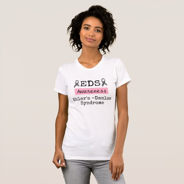 Pink EDS Ehlers-Danlos Syndrome Awareness Shirt (Front Full)
