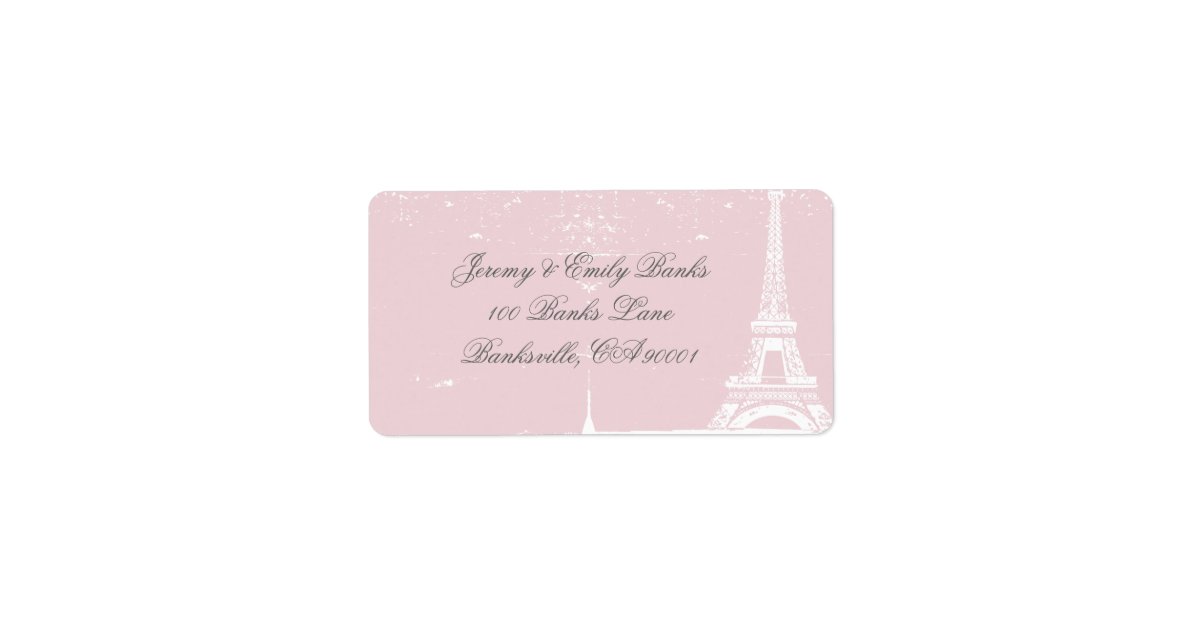 Pink Eiffel Tower Address Labels Zazzle