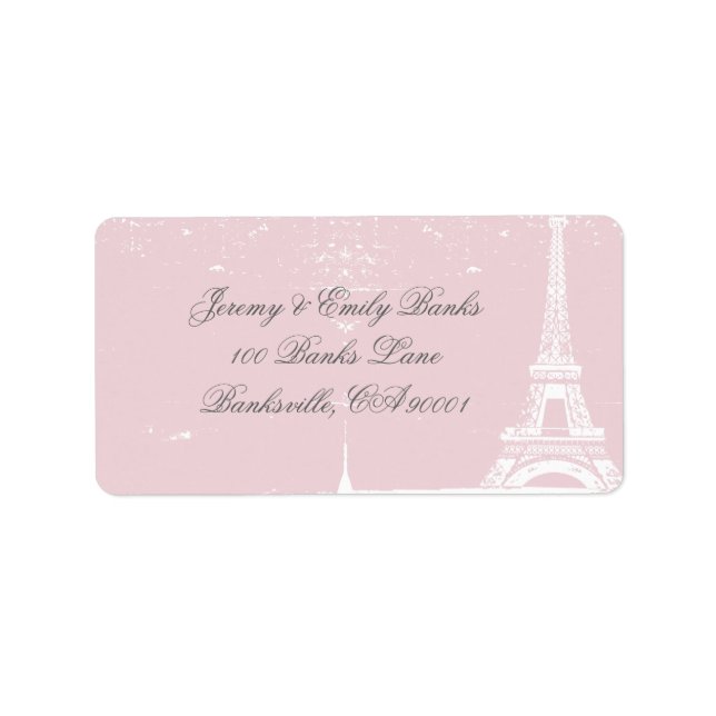 Pink Eiffel Tower Address Labels (Front)