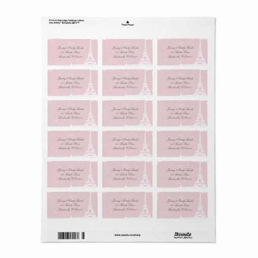 Pink Eiffel Tower Address Labels Zazzle