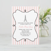 Pink Eiffel Tower Bridal Shower Invitation (Standing Front)