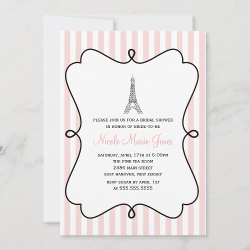 Paris Pink Eiffel Tower Bridal Shower Cards