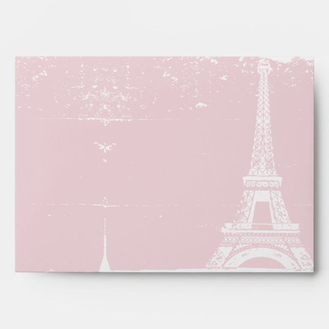 Pink Eiffel Tower Custom Envelopes (Front)