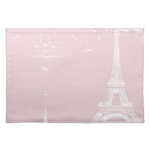 Pink Eiffel Tower Custom Table Placemats