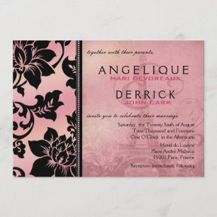 Pink Eiffel Tower Fleur de Paris Wedding Invitation