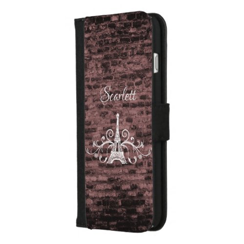 Pink Eiffel Tower Grunge iPhone Wallet Case