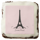 Pink Eiffel Tower J'aime Paris! Brownie (Front)