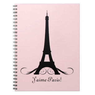 Pink Eiffel Tower J'aime Paris! Notebook