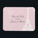 Pink Eiffel Tower Save the Date Wedding Magnets<br><div class="desc">Who doesn't love Paris, France? Beautiful Save the Date Wedding Magnets. Perfect gift for the Paris or France lover you know. Great gift for the bride and groom to match their wedding theme decor or to give as a wedding favor or for the guests. Customize the text to say something...</div>