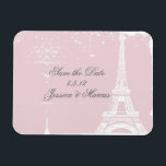 Pink Eiffel Tower Save the Date Wedding Magnets<br><div class="desc">Who doesn't love Paris, France? Beautiful Save the Date Wedding Magnets. Perfect gift for the Paris or France lover you know. Great gift for the bride and groom to match their wedding theme decor or to give as a wedding favor or for the guests. Customize the text to say something...</div>