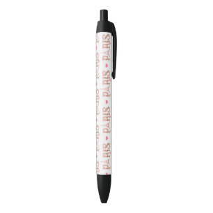 Pink Eiffel Tower Silhouette Paris Flowers French Pen