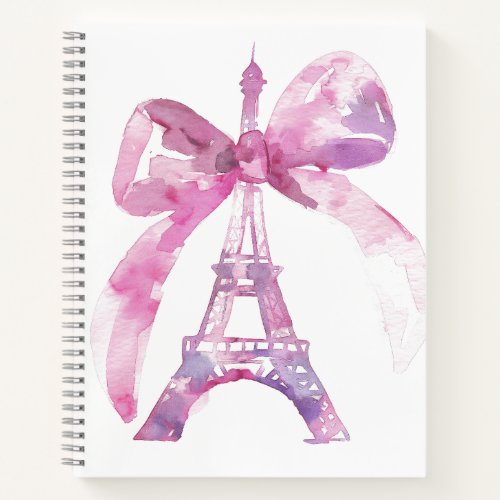 Pink Eiffel Tower Spiral Notebook