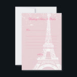 Pink Eiffel Tower Wedding Advice Cards<br><div class="desc">Simple and elegant Pink Eiffel Tower Wedding Advice & Wishes Cards.</div>